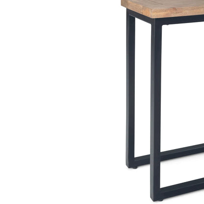 Skyler C Side Handcrafted Table with natural wood top and charcoal black metal legs on Tampa Home & Garden Store