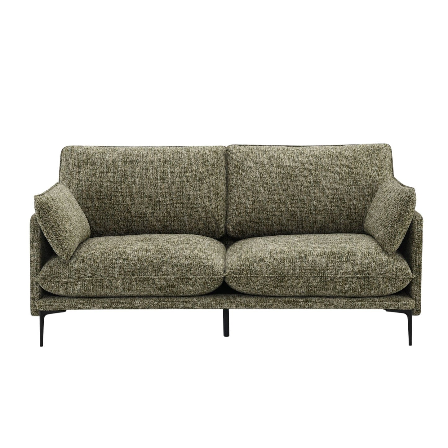 Dalton Compact Sofa With Green Pillow Covers