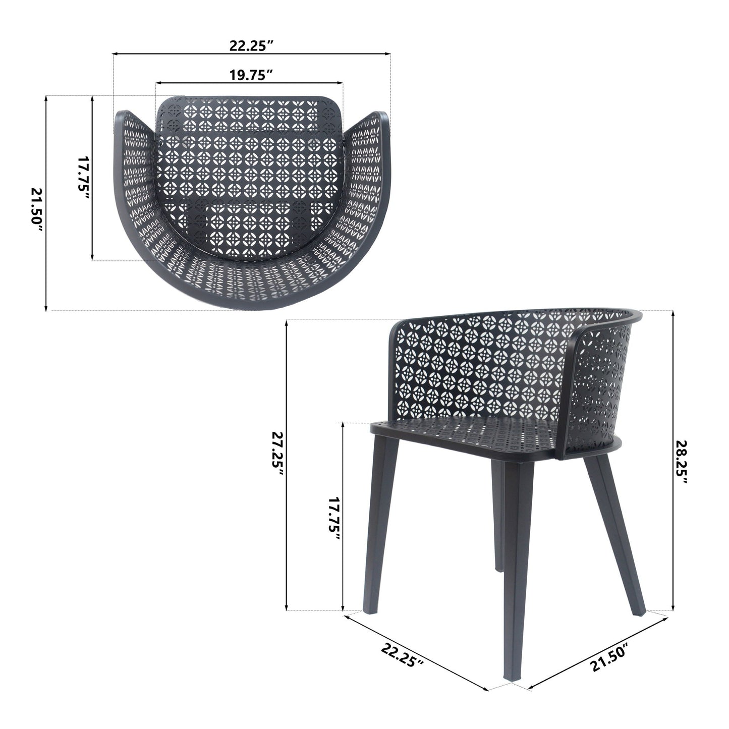 Milan Outdoor Dining Chair Set for Home and Yard