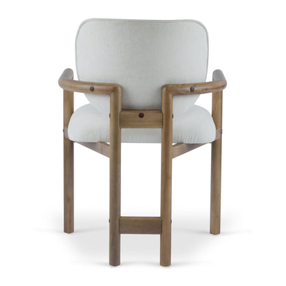 Upholstered Arm Dining Chairs set of 2 in gray fabric with wood arms HouseOfZazla on Tampa Home & Garden Store