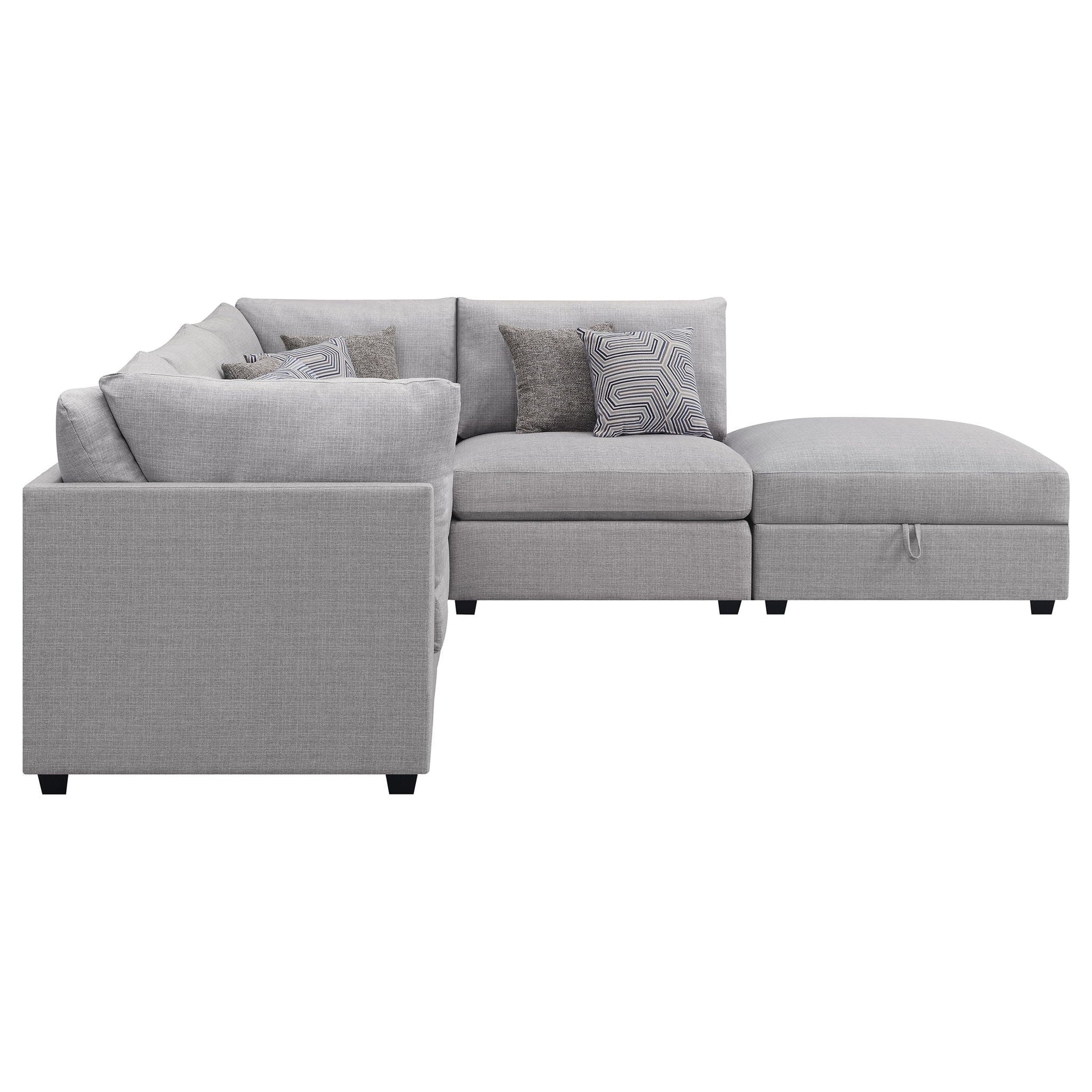 Lafayette modular sectional sofa 2-piece set in light gray fabric by HouseOfZazla on Tampa Home & Garden Store