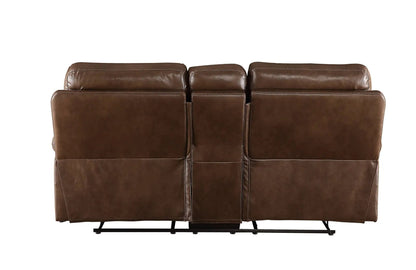 Aashi Leather Gel Match Recliner Loveseat brown, 3-seat unit by Unique Piece Furniture on Tampa Home & Garden Store