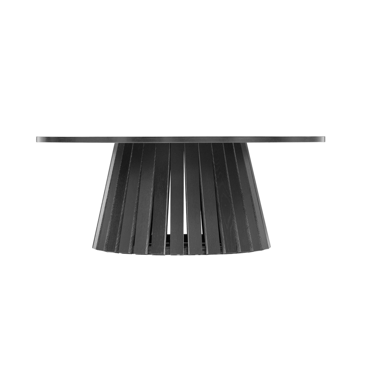 Layla End Table with black wood-grain finish, top on ribbed pedestal base HouseOfZazla on Tampa Home & Garden Store