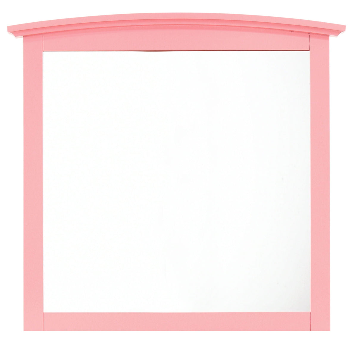 Elegant pink wood-veneer wall mirror with curved crown top, HouseOfZazla on Tampa Home & Garden Store