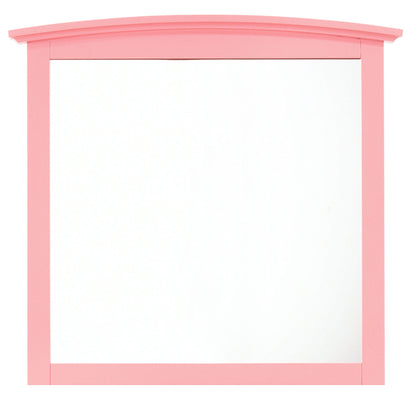 Elegant pink wood-veneer wall mirror with curved crown top, HouseOfZazla on Tampa Home & Garden Store