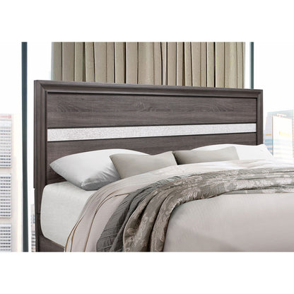 Ryder Bed Sparkle storage bed by HouseOfZazla in dark ash wood with gray bedding on Tampa Home & Garden Store