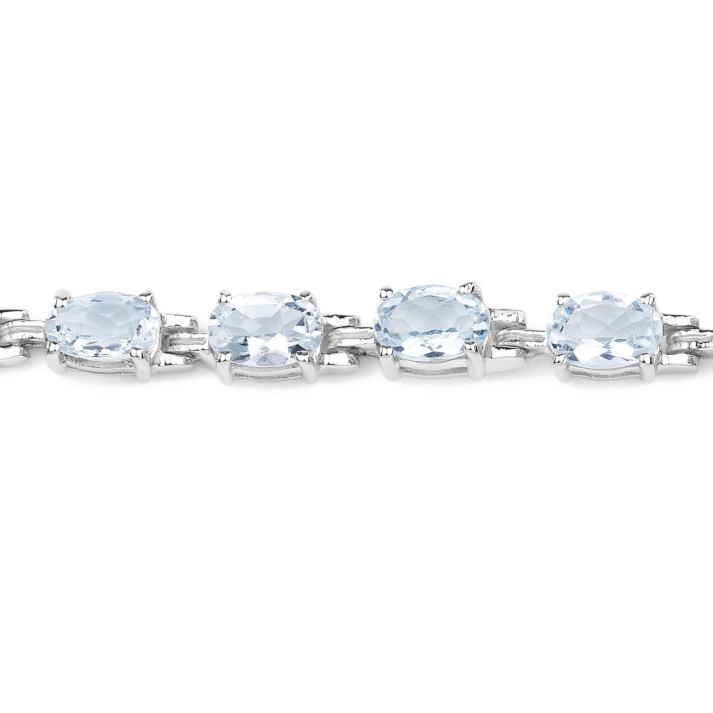 Bracelet with 4 oval aquamarine stones in .925 sterling silver, 8.80ct total on Tampa Home & Garden Store