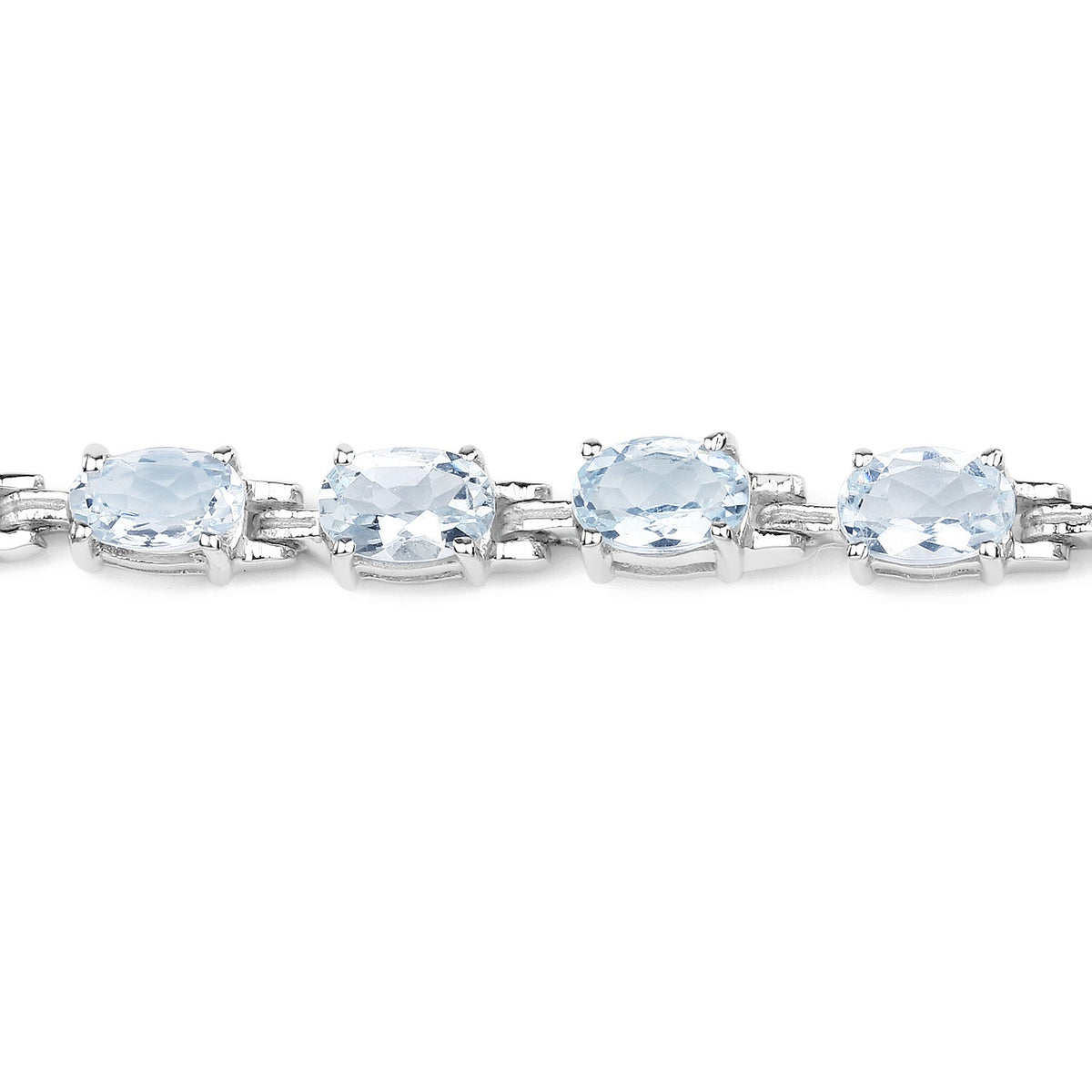 Bracelet with 4 oval aquamarine stones in .925 sterling silver, 8.80ct total on Tampa Home & Garden Store