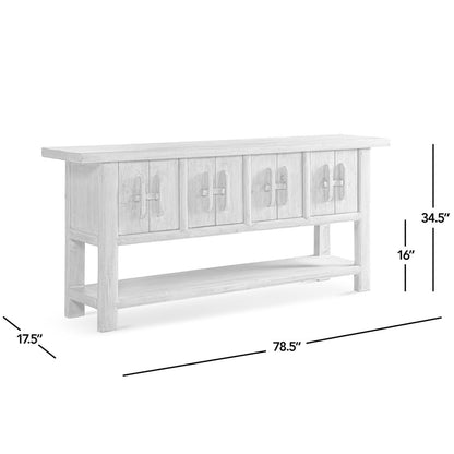 Reclaimed pine sideboard with lower shelf in natural finish, four doors HouseOfZazla on Tampa Home & Garden Store
