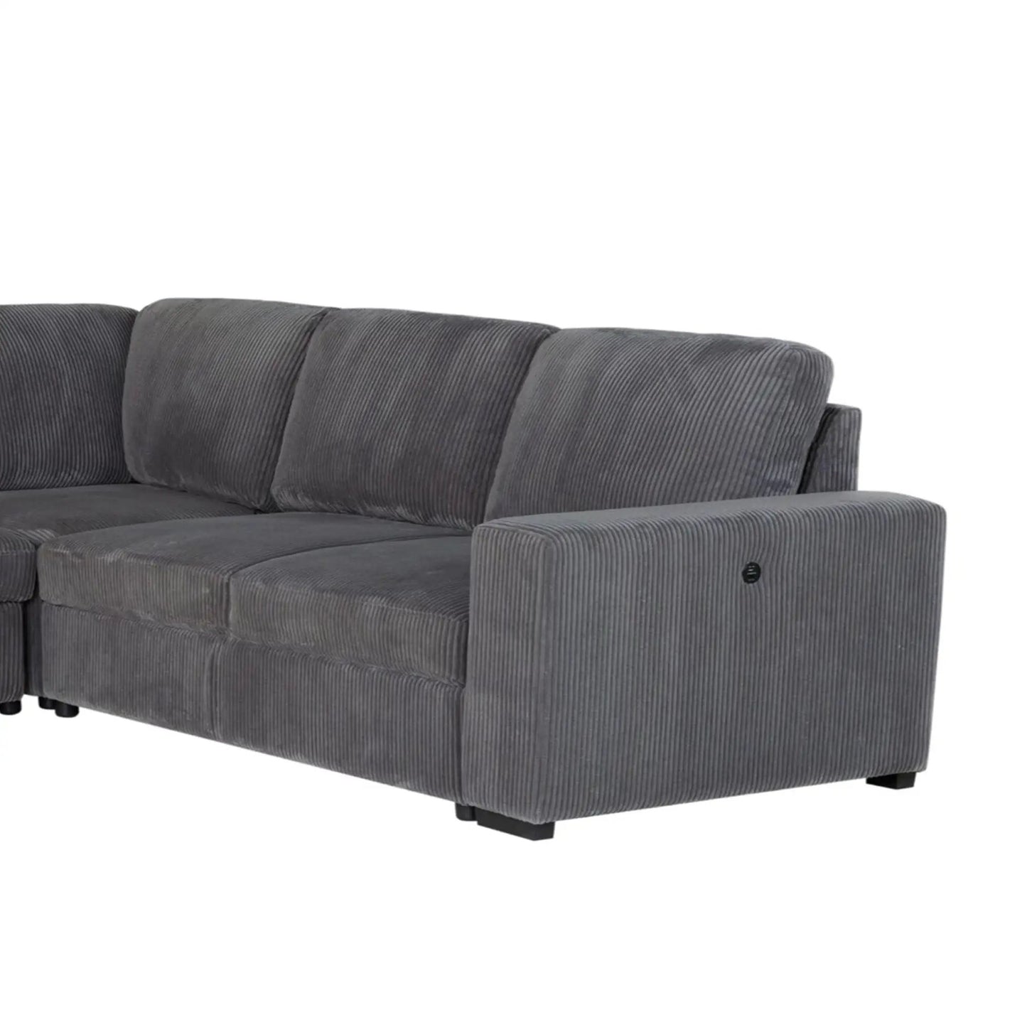 Melody Sectional Sofa gray corduroy upholstery by Unique Piece Furniture stationary with chaise on Tampa Home & Garden Store