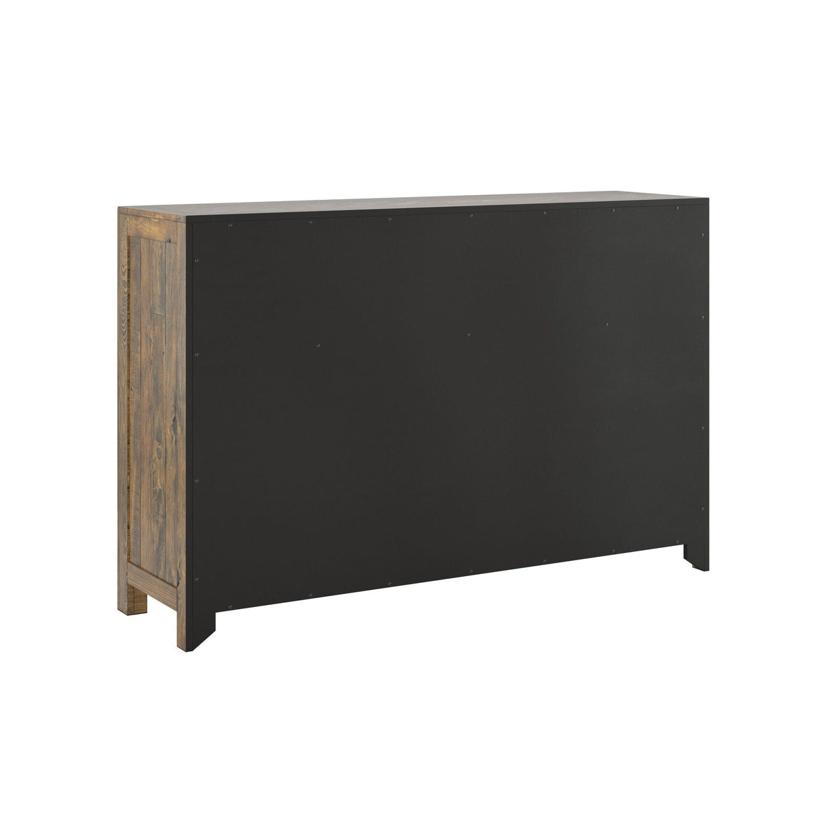 7 Drawer Dresser by HouseOfZazla with smooth-glide drawers; brown wood frame and black fronts on Tampa Home & Garden Store