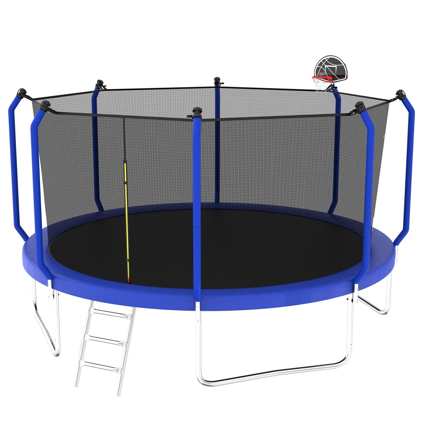 Outdoor Backyard Trampoline and Basketball Hoop