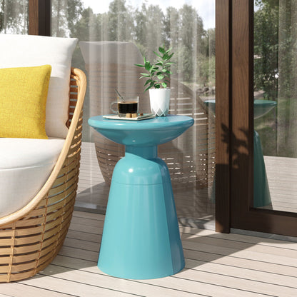 Modern Round Metal Pedestal Outdoor Table
