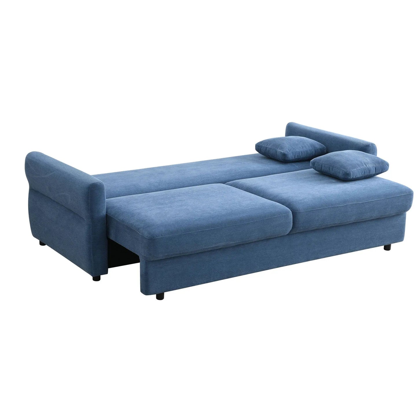 Haran pull-out sleeper sofa with storage in blue fabric by Unique Piece Furniture on Tampa Home & Garden Store