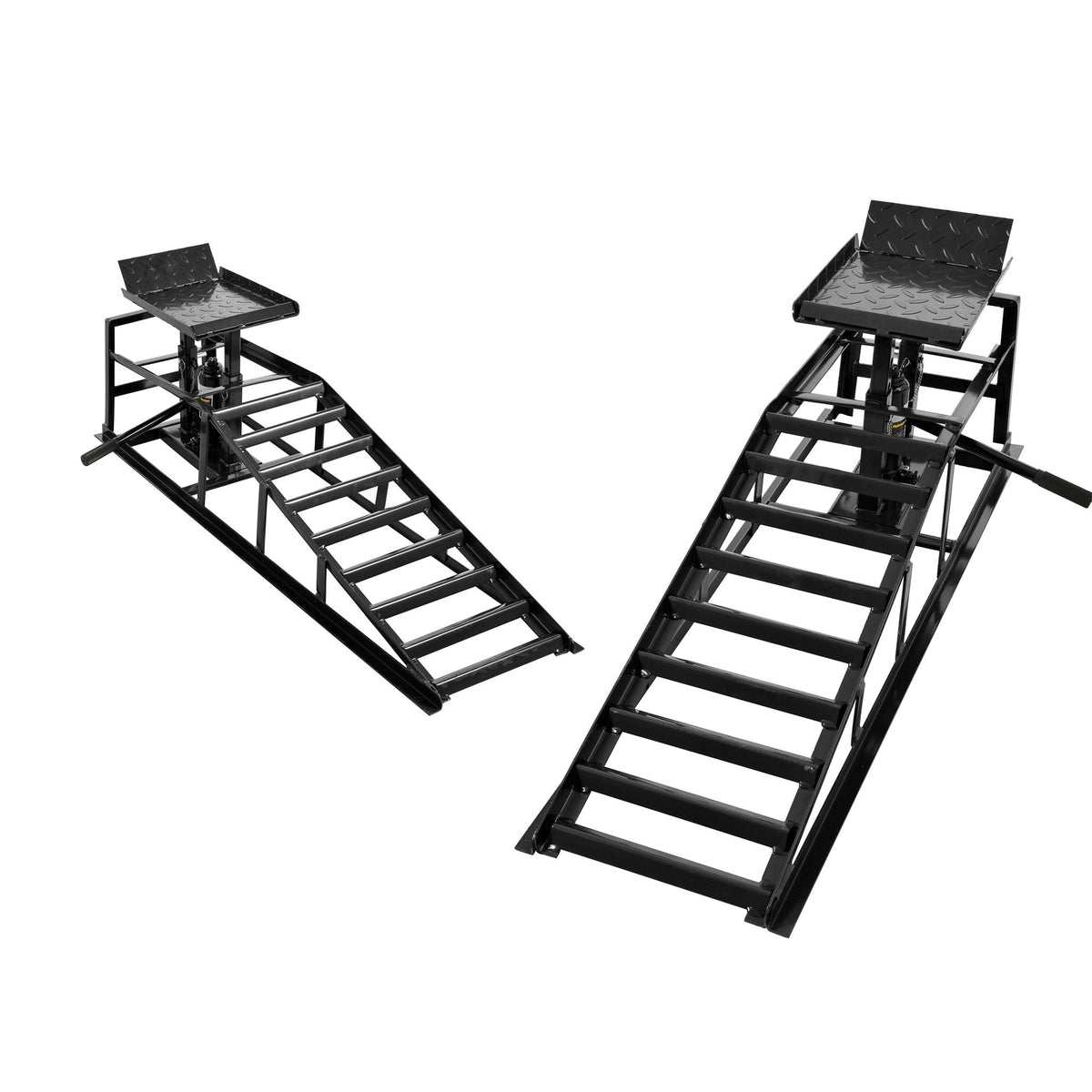 Suxidi 5-Ton hydraulic auto car service lift ramps black with diamond-plate platforms pair on Tampa Home & Garden Store