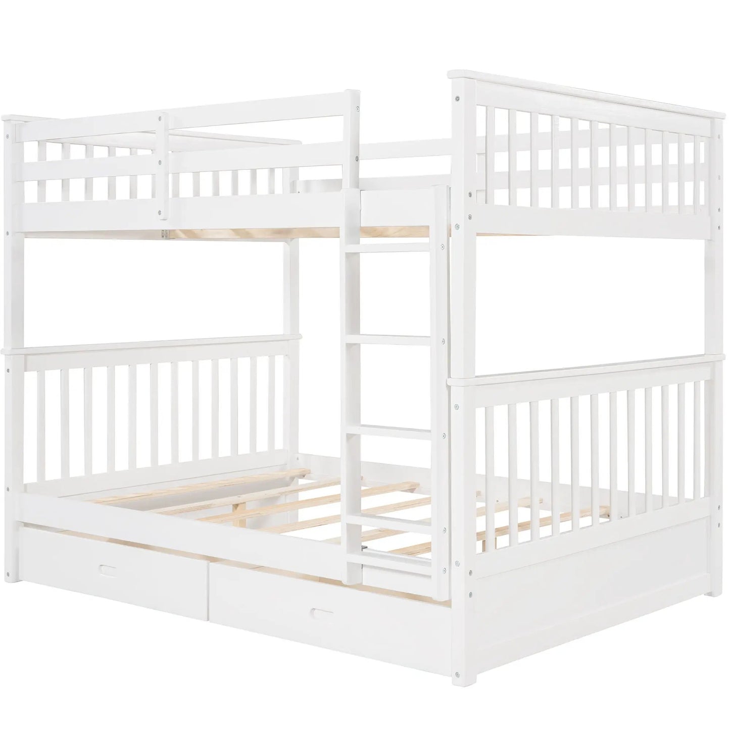 White bunk bed with ladders and 2 storage drawers, Unique Piece Furniture on Tampa Home & Garden Store