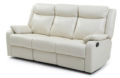 Contemporary Three-Seater Reclining Sofa in cream leather by Unique Piece Furniture on Tampa Home & Garden Store