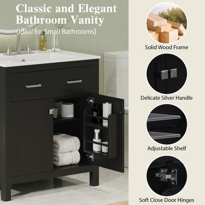 Bathroom Vanity Ceramic Sink and Soft Close Doors