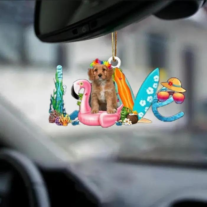 Car Pendant Sleeping Dog Angel Decor Hanging