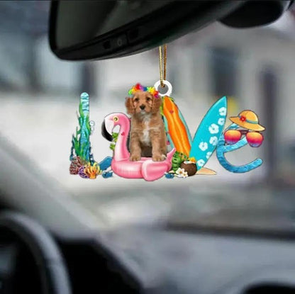 Car Pendant Sleeping Dog Angel Decor Hanging