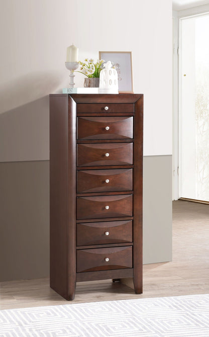 7 Drawer Lingerie Chest by HouseOfZazla in dark wood with silver knobs on Tampa Home & Garden Store