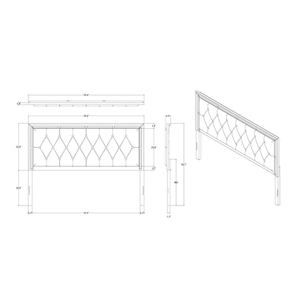 Chloe Elegant Design Panel Bed with tufted diamond headboard by HouseOfZazla on Tampa Home & Garden Store