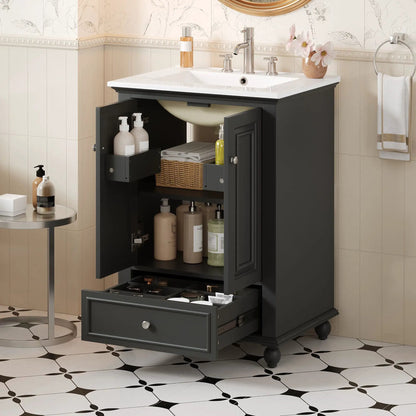 Modern Bathroom Vanity With Sink and Drawer