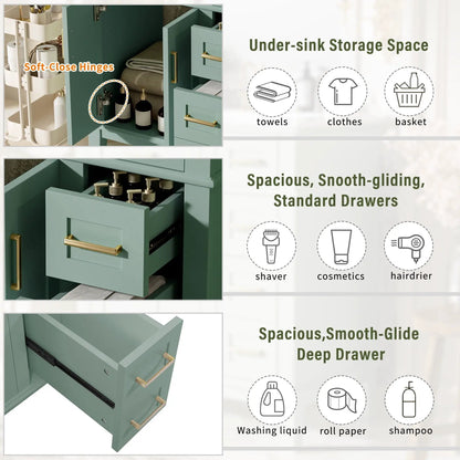 Modern Bathroom Vanity with Sink and Storage