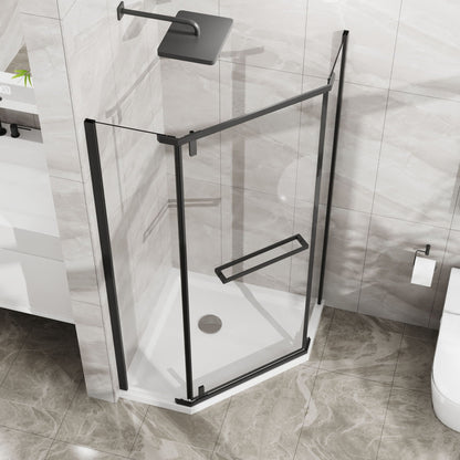 Frameless Neo Angle Shower Door and Acrylic Base