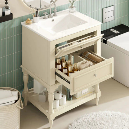 Bathroom Vanity Sink and Two Drawers Storage