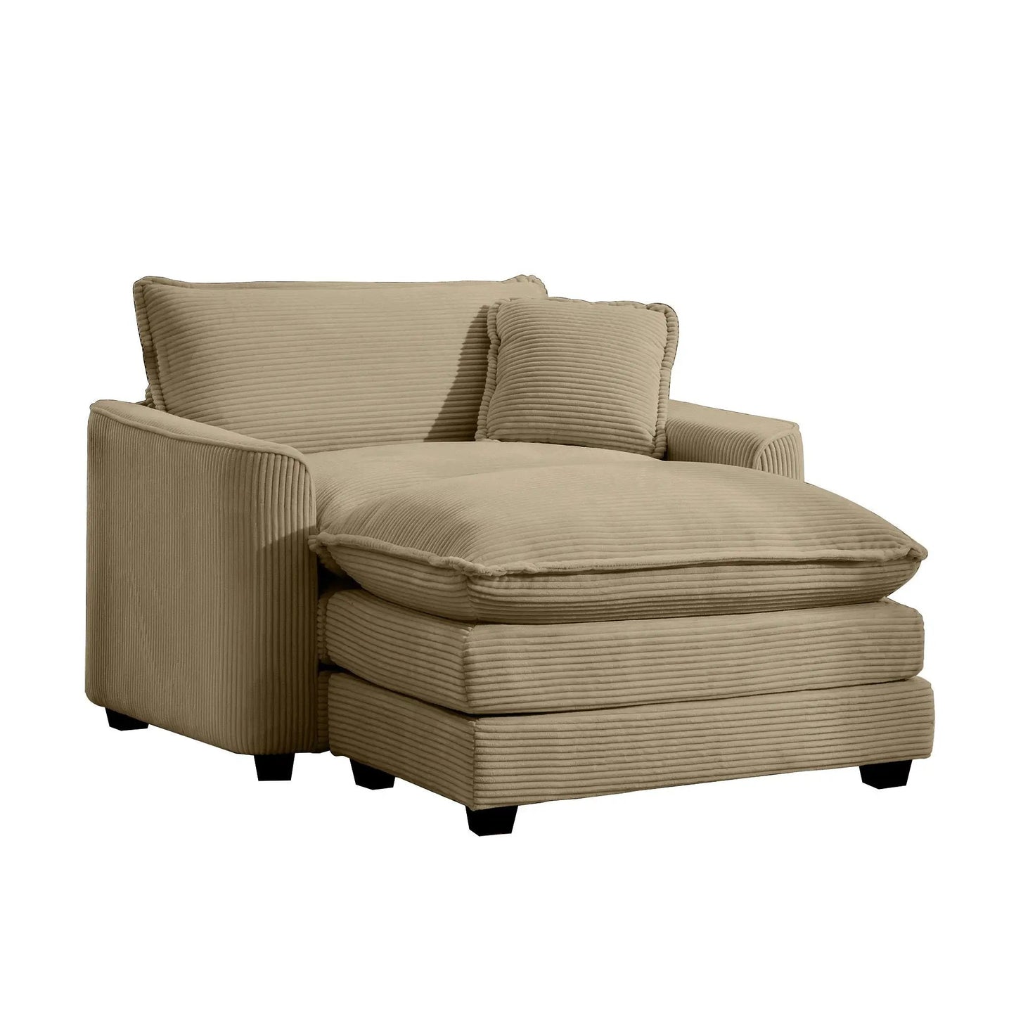 Classic Modern Comfortable Chair With Footstool