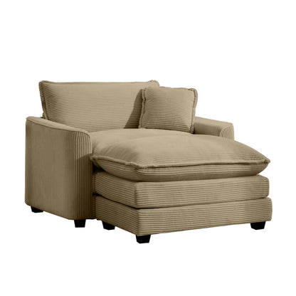 Classic Modern Deep Seat Chair and Footstool Set