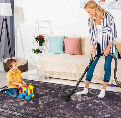Maval washable rug, dark geometric pattern, area rug on Tampa Home & Garden Store