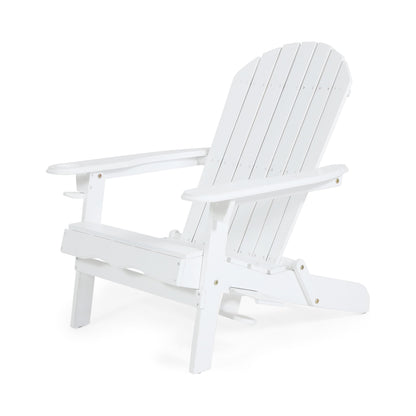 Zenithia outdoor foldable Adirondack chair with 2 cup holders, white by HouseOfZazla on Tampa Home & Garden Store