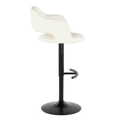 Margarite adjustable swivel barstool set of 2, white upholstery, by HouseOfZazla on Tampa Home & Garden Store