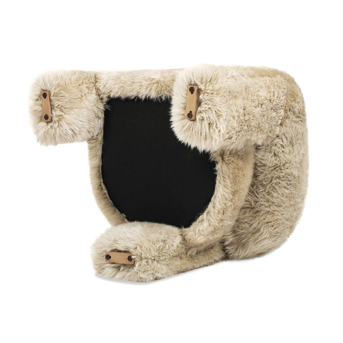 Genuine sheepskin fur accent chair with split barrel back in natural blonde by HouseOfZazla on Tampa Home & Garden Store