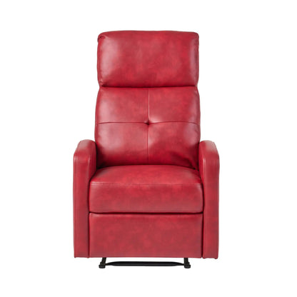 Contemporary red leather recliner chair with push-back by Unique Piece Furniture; back view on Tampa Home & Garden Store