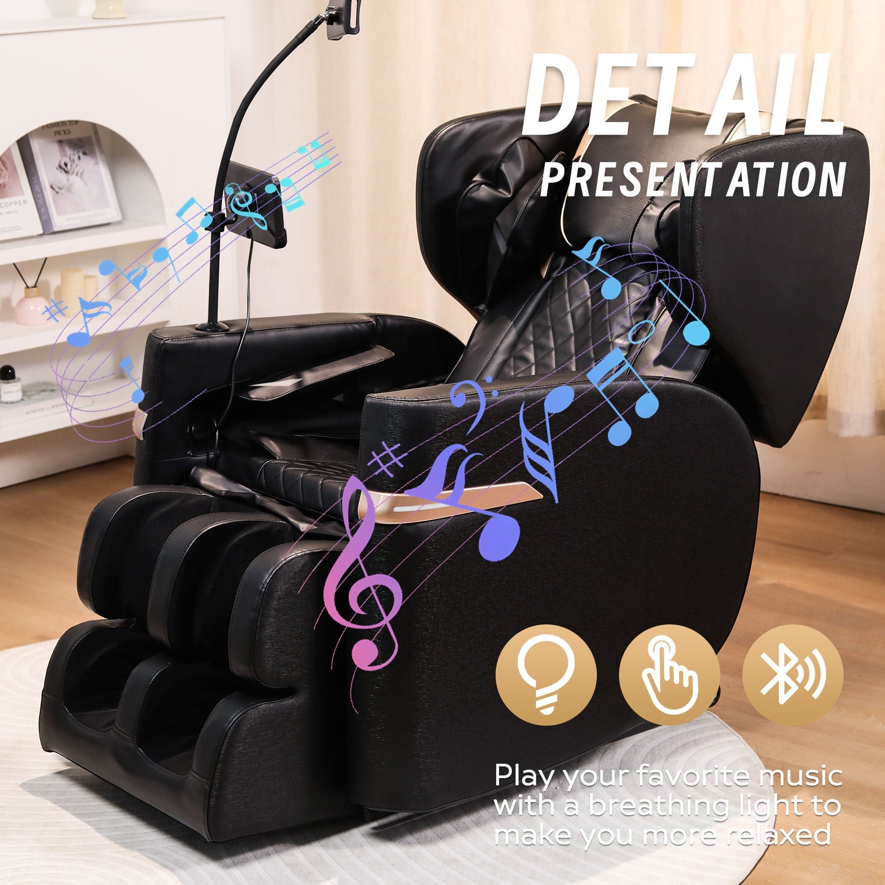 Black massage chair recliner with zero gravity and full body air pressure by HouseOfZazla on Tampa Home & Garden Store