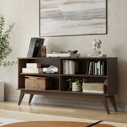 Draper Handcrafted Low Bookcase in Solid Wood
