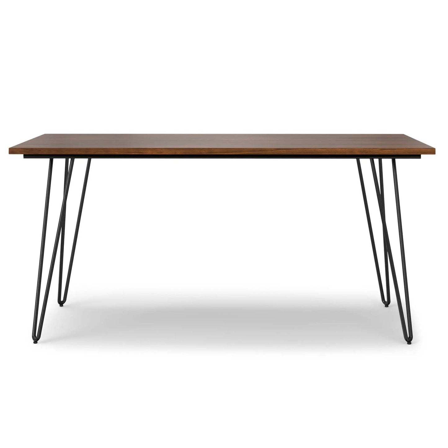 Hunter square tabletop dining table with wood top and black hairpin legs on Tampa Home & Garden Store