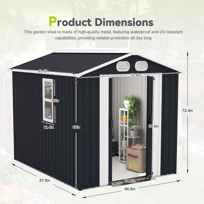 Campcraft 8x6 Metal Outdoor Garden Storage Shed