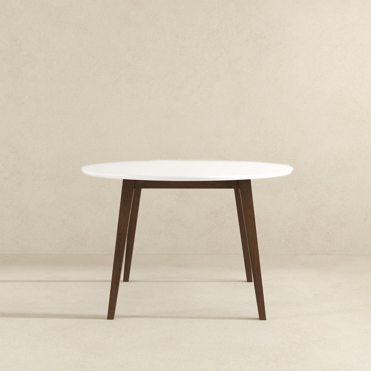 White round dining table with solid wood construction and dark brown legs by HouseOfZazla on Tampa Home & Garden Store