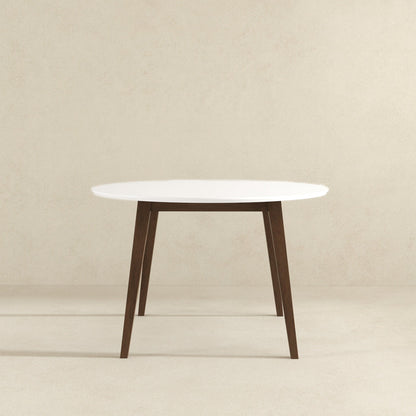 White round dining table with solid wood construction and dark brown legs by HouseOfZazla on Tampa Home & Garden Store