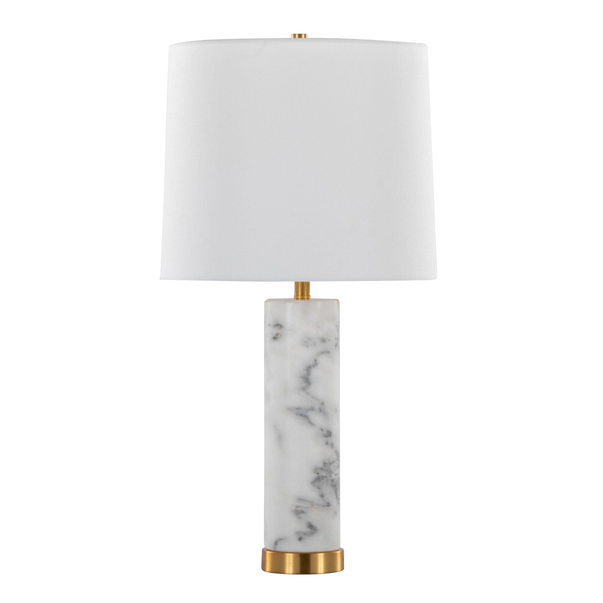 Marabella marble table lamp set of 2 with white shade and brass base by HouseOfZazla on Tampa Home & Garden Store