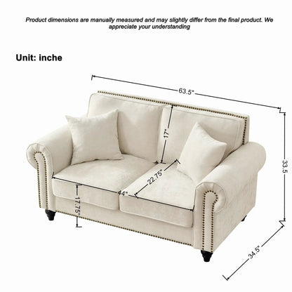 2 Seater sofa with rolled arms in beige tufted upholstery by Unique Piece Furniture on Tampa Home & Garden Store