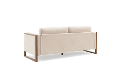 Modern 3-Seater Sofa with solid wood legs in beige fabric by HouseOfZazla on Tampa Home & Garden Store