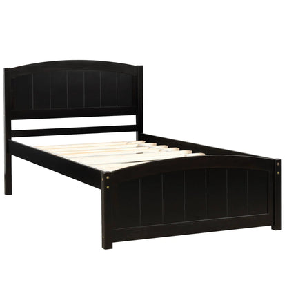 Platform Bed and Headboard With Footboard Slats