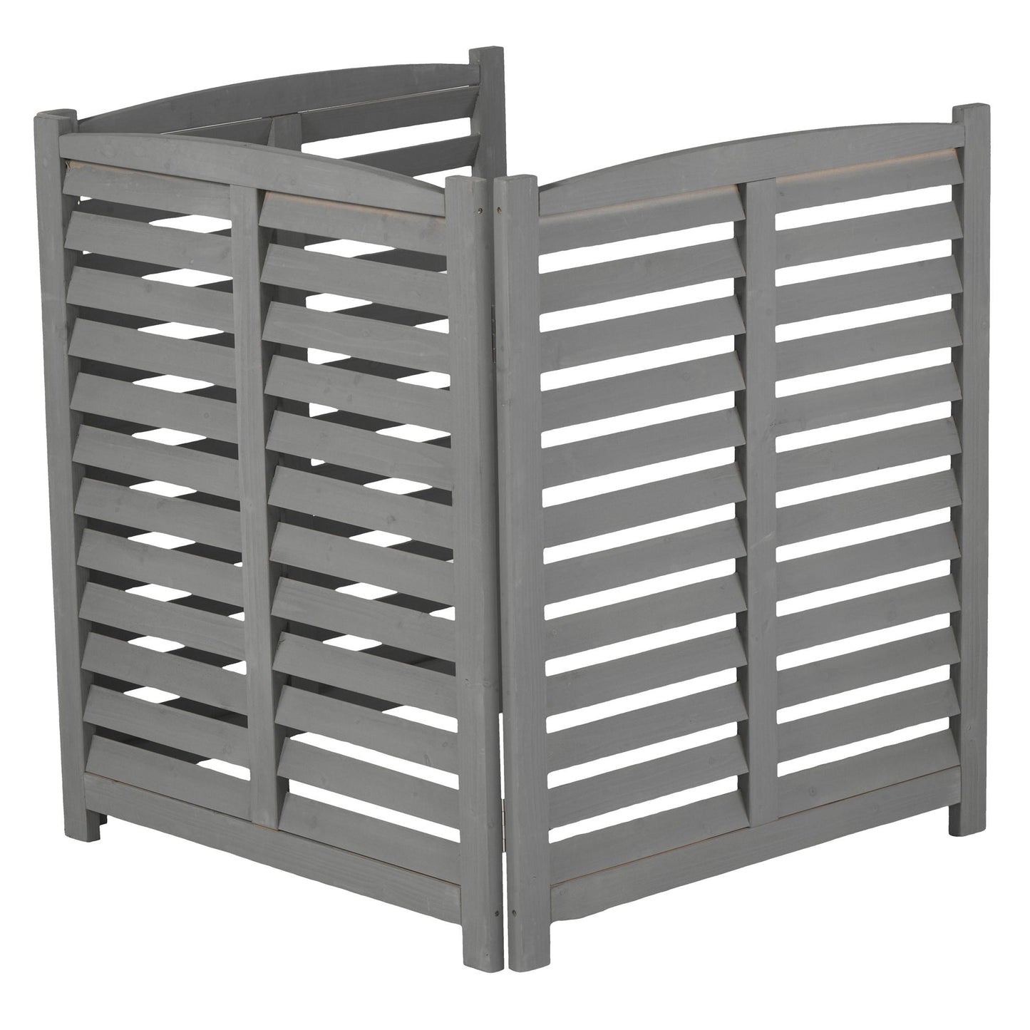 Solid Wood and Air Conditioner Privacy Fence
