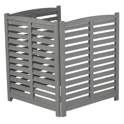 Solid Wood and Air Conditioner Privacy Fence