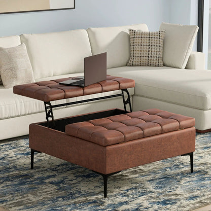 Laura Lift Top Solid Wood Storage Ottoman